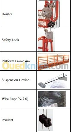 Plate forme suspendue à pédales 