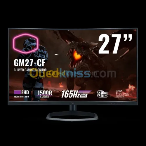 ECRAN COOLER MASTER GM27 - 27" CURVED FHD - 165 MHZ - DALL VA - AMD FREESYNC- BLACK 
