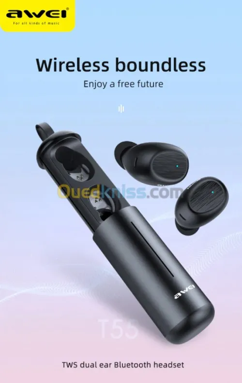 Ecouteur Sans-fil Earbuds Bluetooth 5.0 AWEI TWS T55 IPX4 Étanche