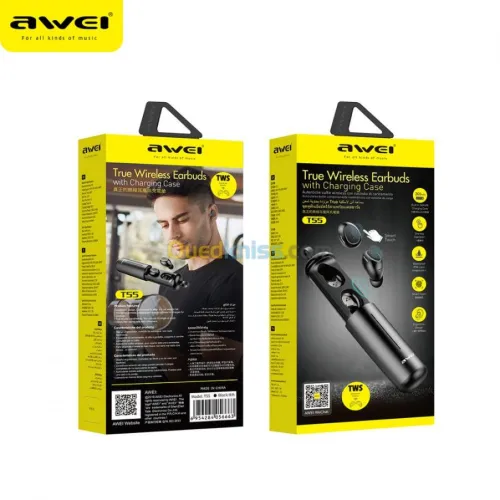 Ecouteur Sans-fil Earbuds Bluetooth 5.0 AWEI TWS T55 IPX4 Étanche