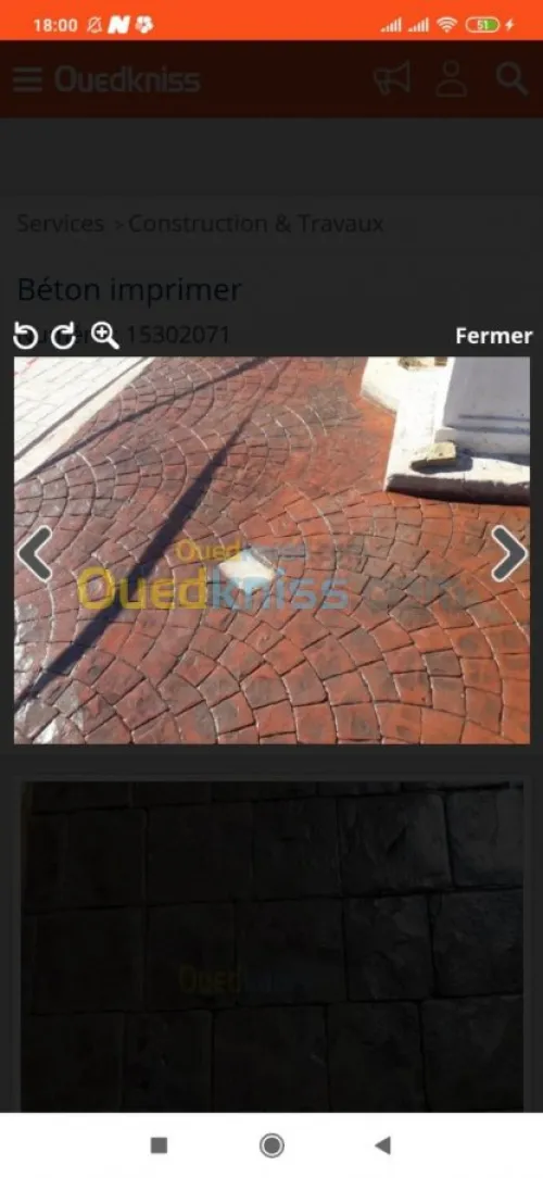 Béton imprimé