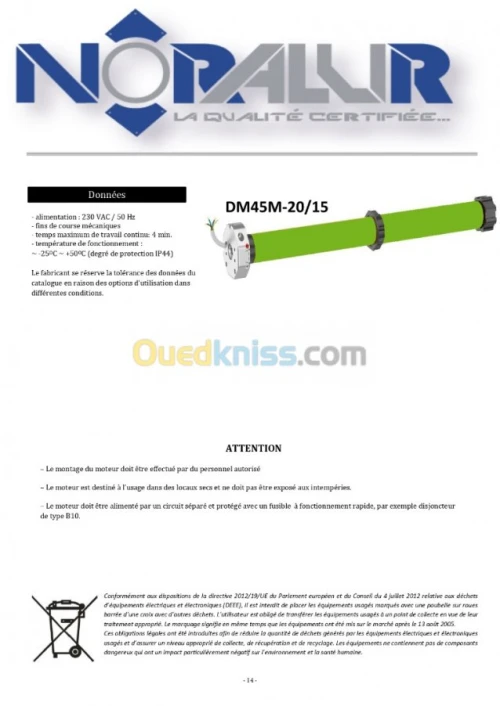 MOTEUR TUBULAIRE ELITE