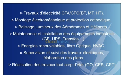 entreprise de travaux  d'électricité 