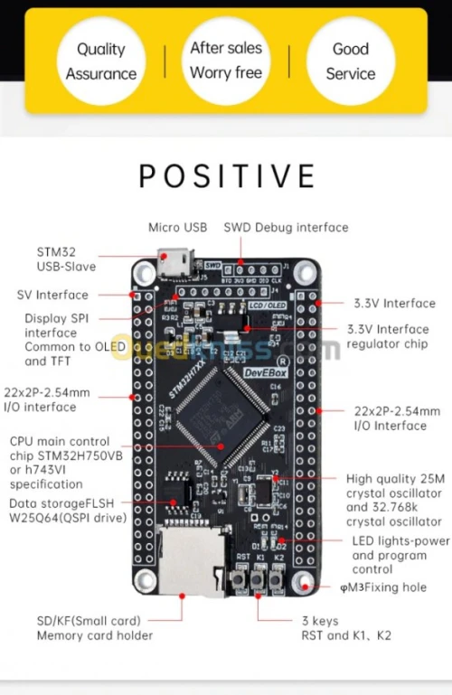 Carte STM32H750VBT6 et STM32H743VIT6 