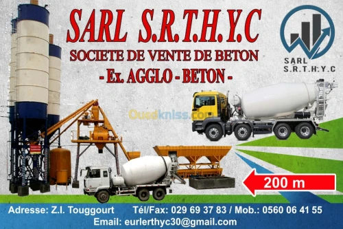 Vente de béton près a l'emploi