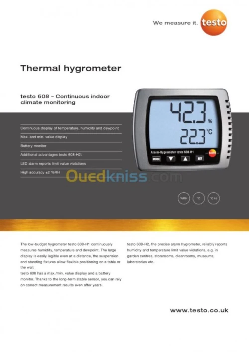 Testo 608-H2 THERMO-HYGROMETRE