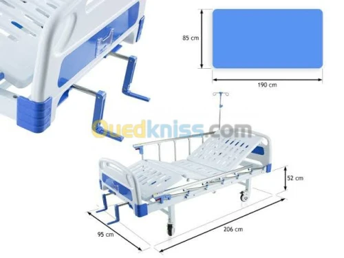 Lit d'hôpital articulé avec barrières 