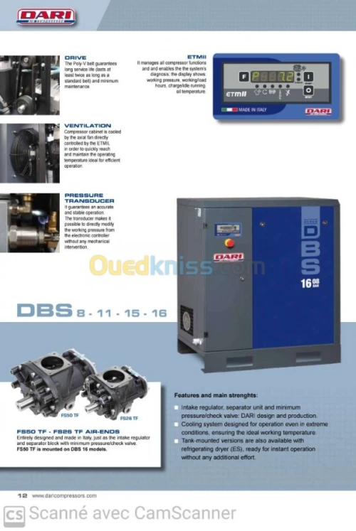 Compresseur a vis 11kw 15kw italy / filtre compresseur a vis / pièce rechange pour compresseur a vis