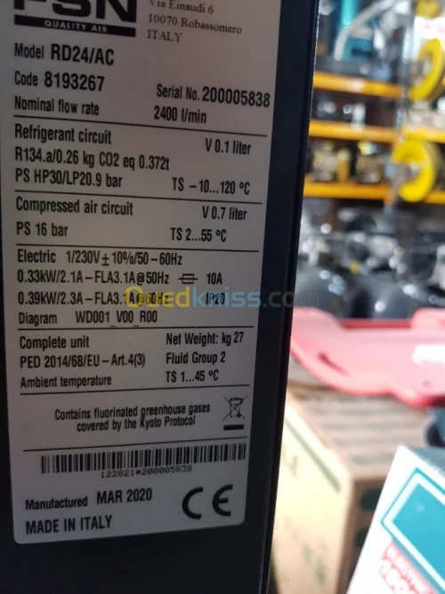 Compresseur a vis 11kw 15kw italy / filtre compresseur a vis / pièce rechange pour compresseur a vis