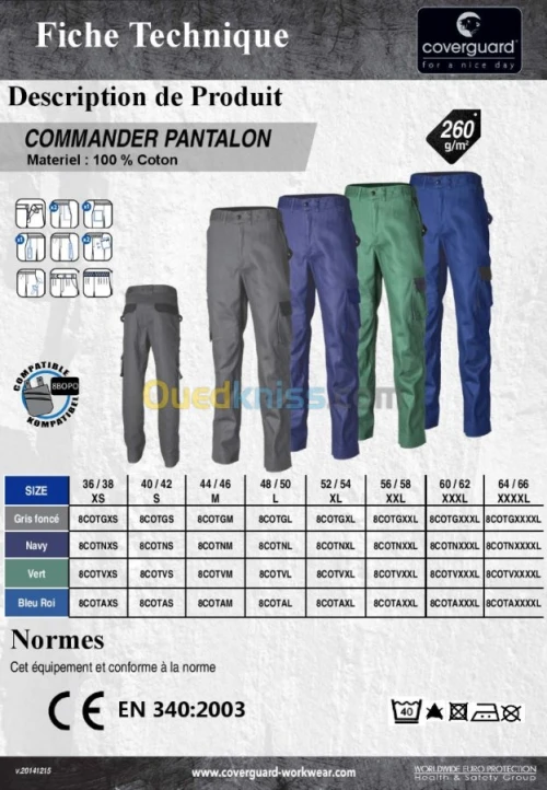  TENUE DE TRAVAIL / COMBINAISON / SALOPETTE /PARKA