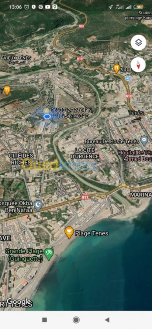 Vente Terrain Chlef Tenes