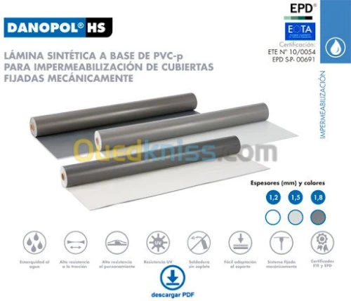 Membranes d'étanchéité en PVC armées
