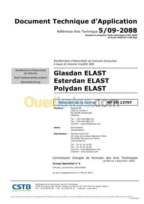 Membranes en bitume SBS et APP 