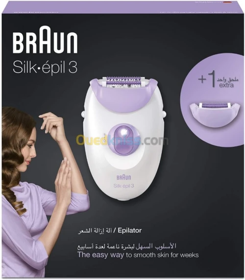 BRAUN Épilateur Silk-Épil 3 Se3170 - Blanc/Violet