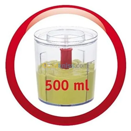 MOULINEX AT714G32 Mini Hachoir Électrique Multi Moulinette 3 en 1- 500W- Rouge