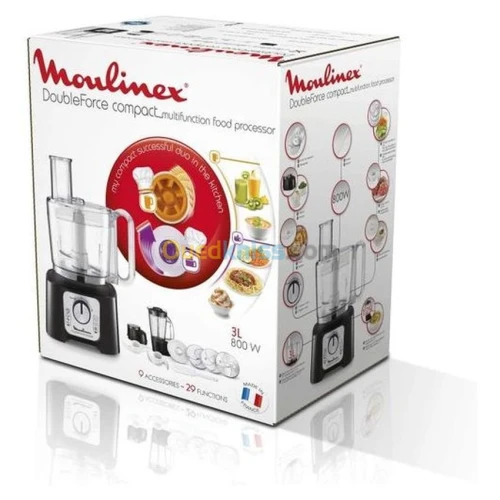 MOULINEX Robot Moulinex Fp546810 Multifonction Double Force Compact Et 9 Accessoires-Noir