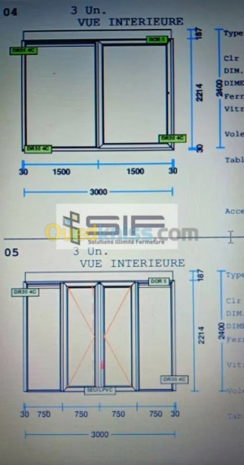 Fournitures de menuiseries PVC et alum