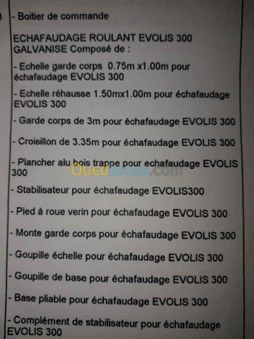 Nacelle electrique echaffaudage evolis