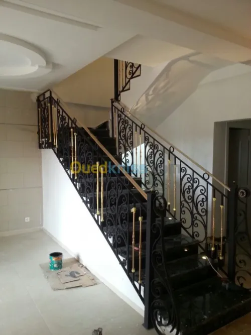 Rampe d’escalier en laiton massif 