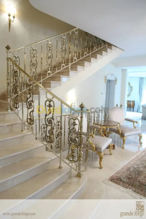 Rampe d’escalier en laiton massif 