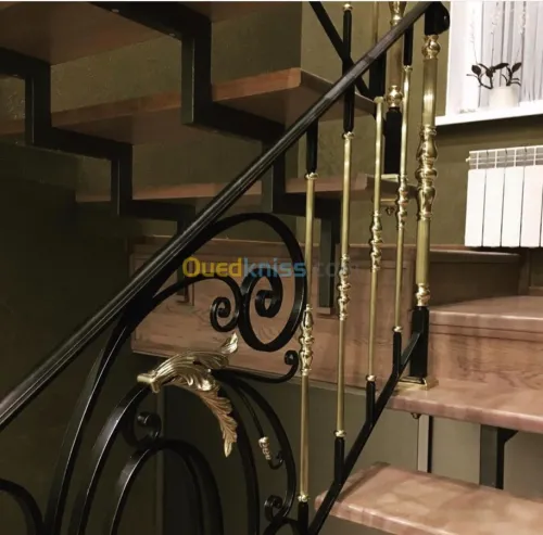 Rampe d’escalier en laiton massif 