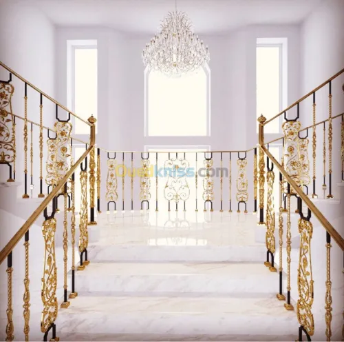 Rampe d’escalier en laiton massif 