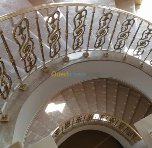 Rampe d’escalier en laiton massif 