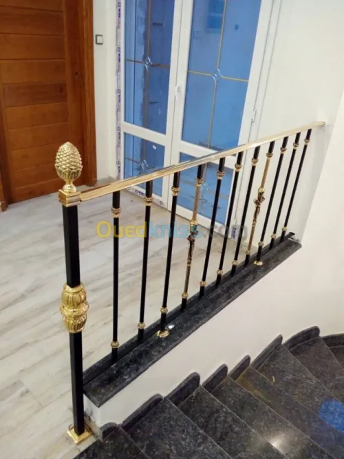 Rampe d’escalier en laiton massif 