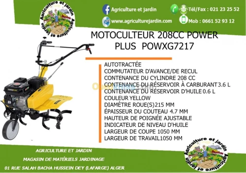 Motoculteur 208 cc POWER PLUS 