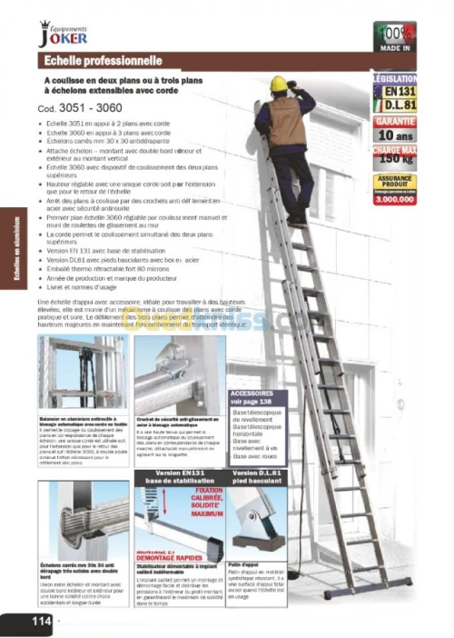 ECHELLE COLISSANTE 15M 3PLAN 