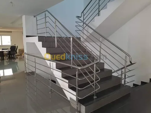 Rampe d'escalier en inox