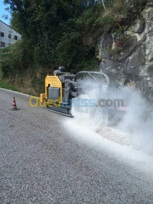 Trancheuse fibre optique , travaux gaz