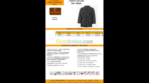 tenue de gardiennage+tout equipement