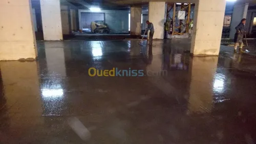 dallage industrielle, béton lissé