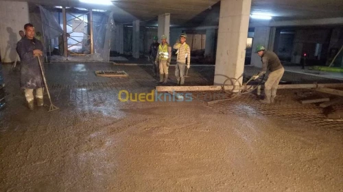 dallage industrielle, béton lissé