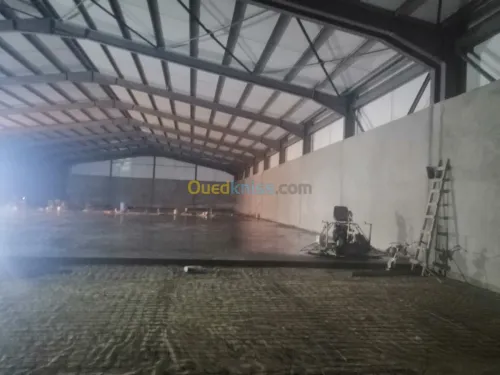 dallage industrielle, béton lissé