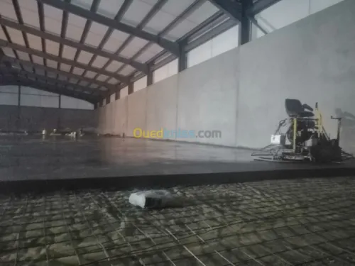 dallage industrielle, béton lissé