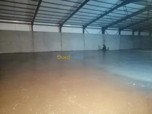 dallage industrielle, béton lissé