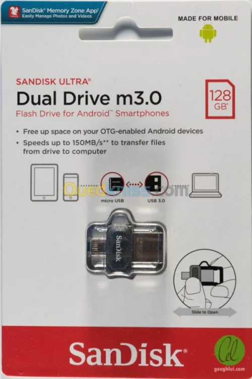 FLASH DISC SANDISC DUAL M3.0 128Gb
