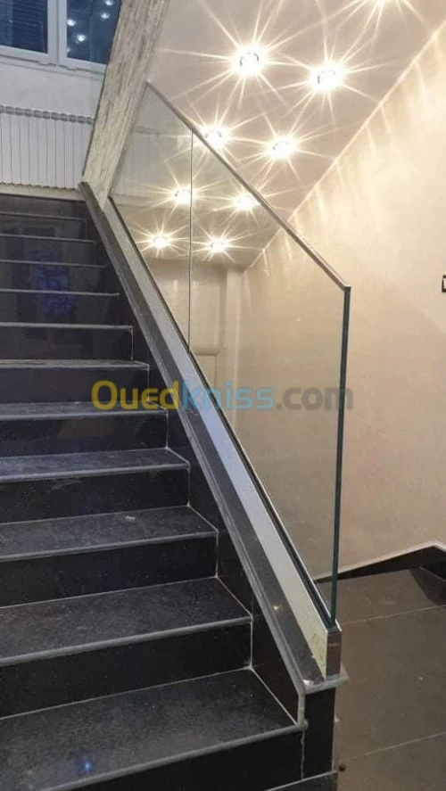 Rampes et garde corps en Inox et verre