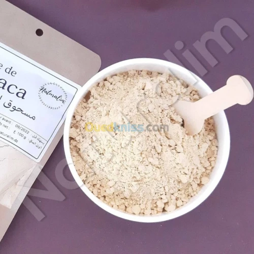 MACA : Jaune - noir - rouge BIO (poudre) (Perou) ---- مسحوق الماكا العضوي : أسفر - أحمر - أسود