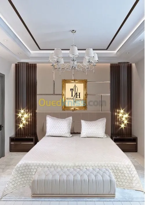 couvre lit salon et rideau on gros