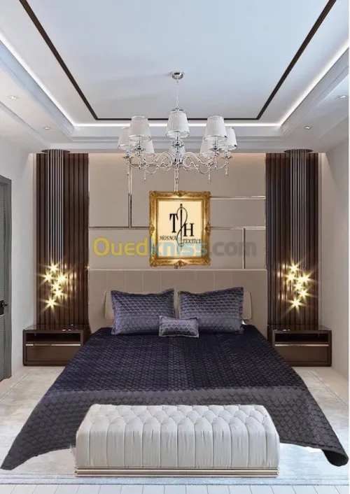 couvre lit salon et rideau on gros