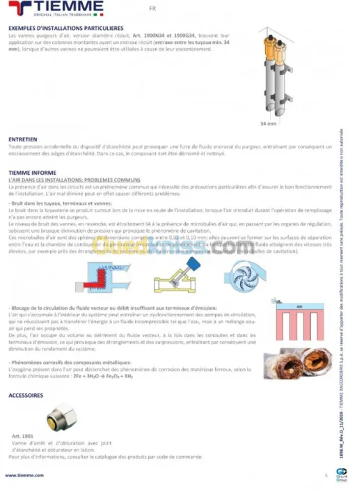 PURGEURS D’AIR AUTOMATIQUES TIEMME 