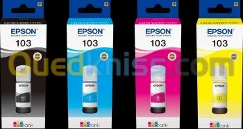 BOUTEILLES D'ENCRE EPSON 103 ECOTANK - BLACK - CYAN - MAGENTA - YELLOW - ORIGINALE