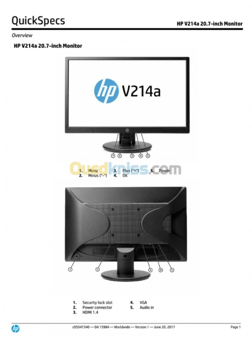 Écran HP V214A de 20,7 pouces
