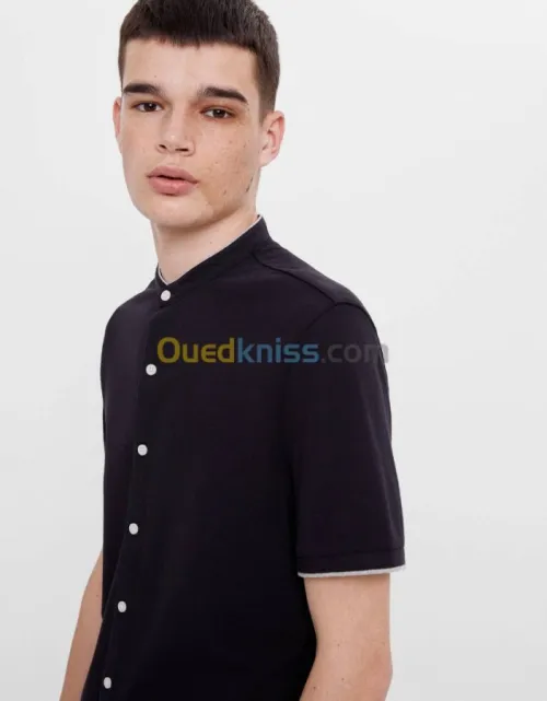 Chemise original col officier noir
