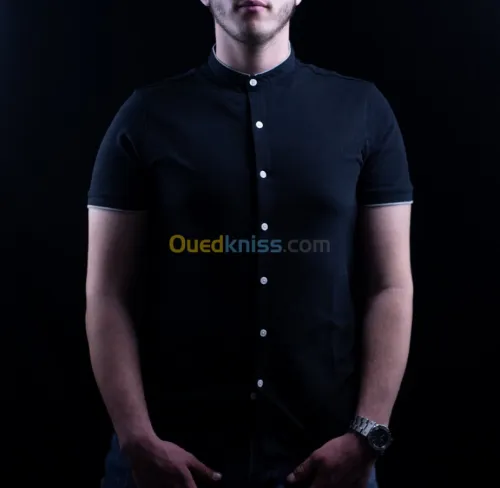 Chemise original col officier noir