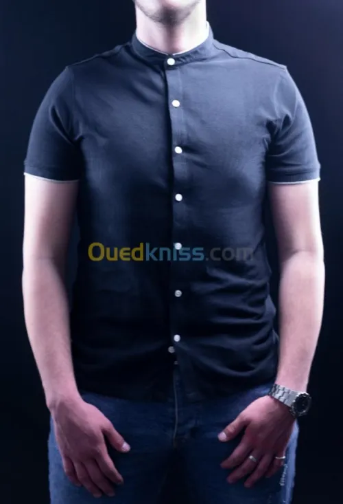 Chemise original col officier noir