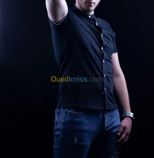 Chemise original col officier noir